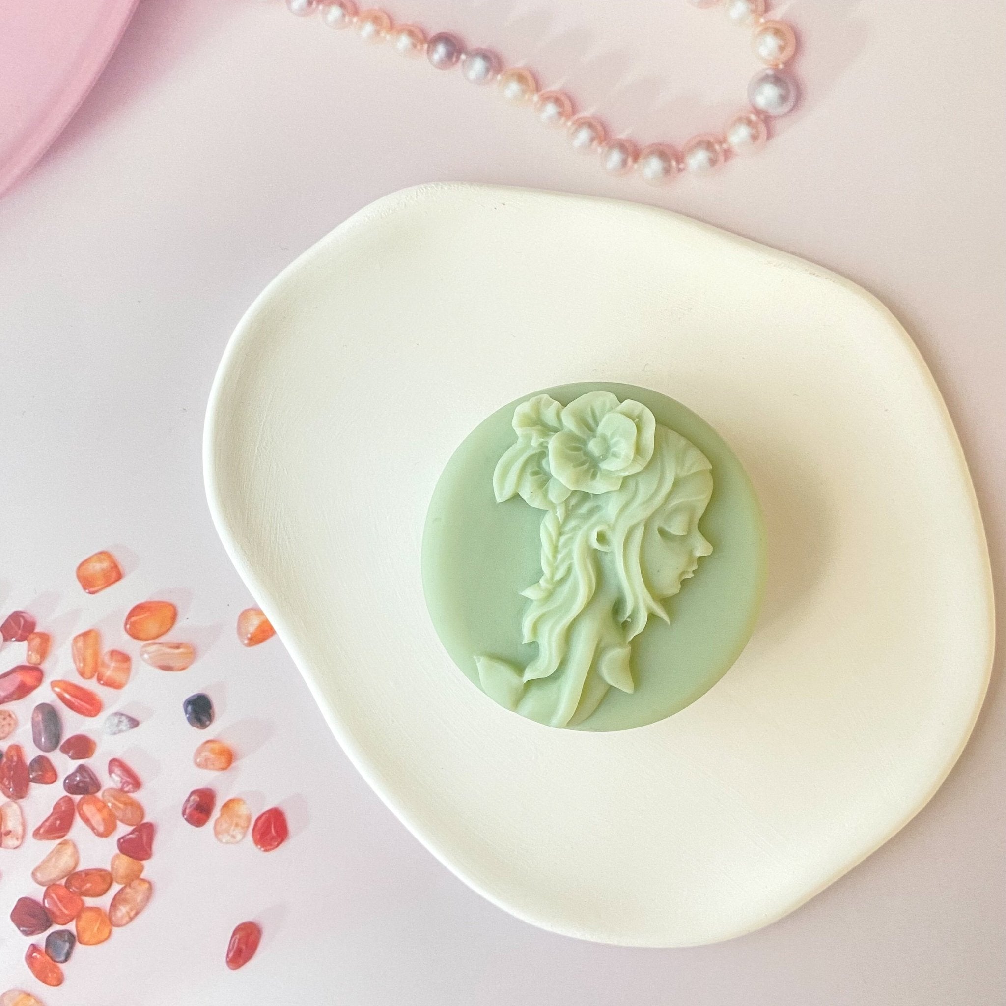 Handmade Artisan Natural Soap | Charming Portraits-Luvia | Aloe Vera, Green Tea & Citrus Scent – With Silk & Aloe Vera - Tammi Home