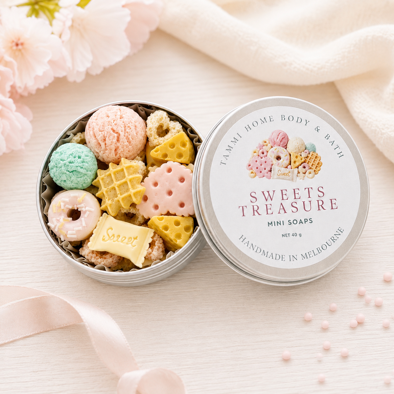 Sweets Treasure Mini Soaps – Handmade Soap Gift Tin