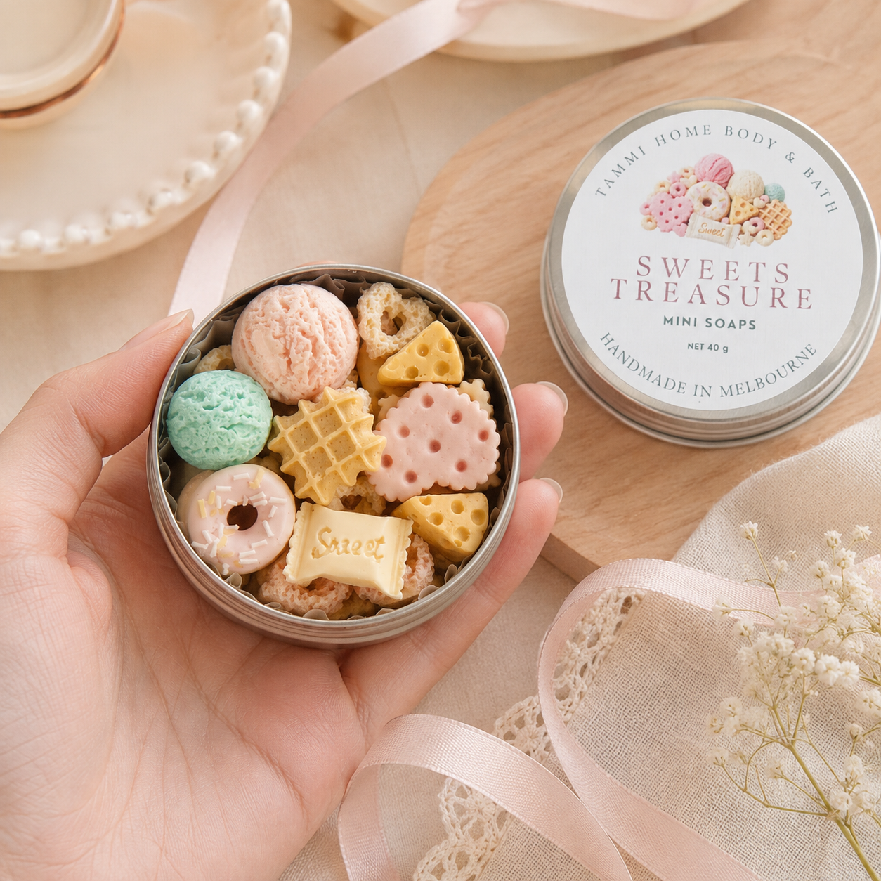 Sweets Treasure Mini Soaps – Handmade Soap Gift Tin