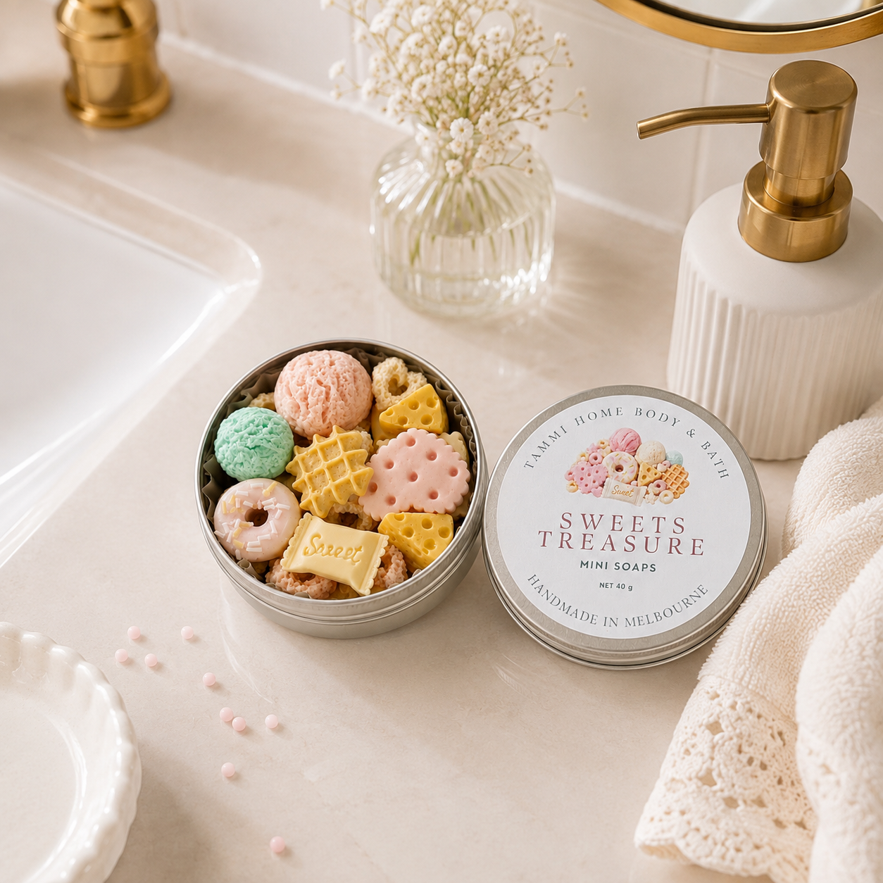Sweets Treasure Mini Soaps – Handmade Soap Gift Tin