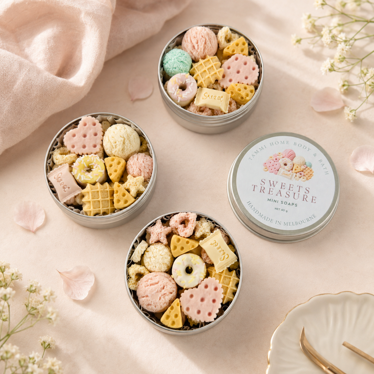 Sweets Treasure Mini Soaps – Handmade Soap Gift Tin
