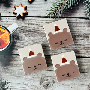 Handmade Artisan Christmas Soap | Merry Bear | Orange & Cinnamon Scent - Tammi Home