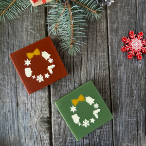 Handmade Artisan Christmas Soap | Mistletoe Wreath - Green | Bergamot & Fir Scent - Tammi Home