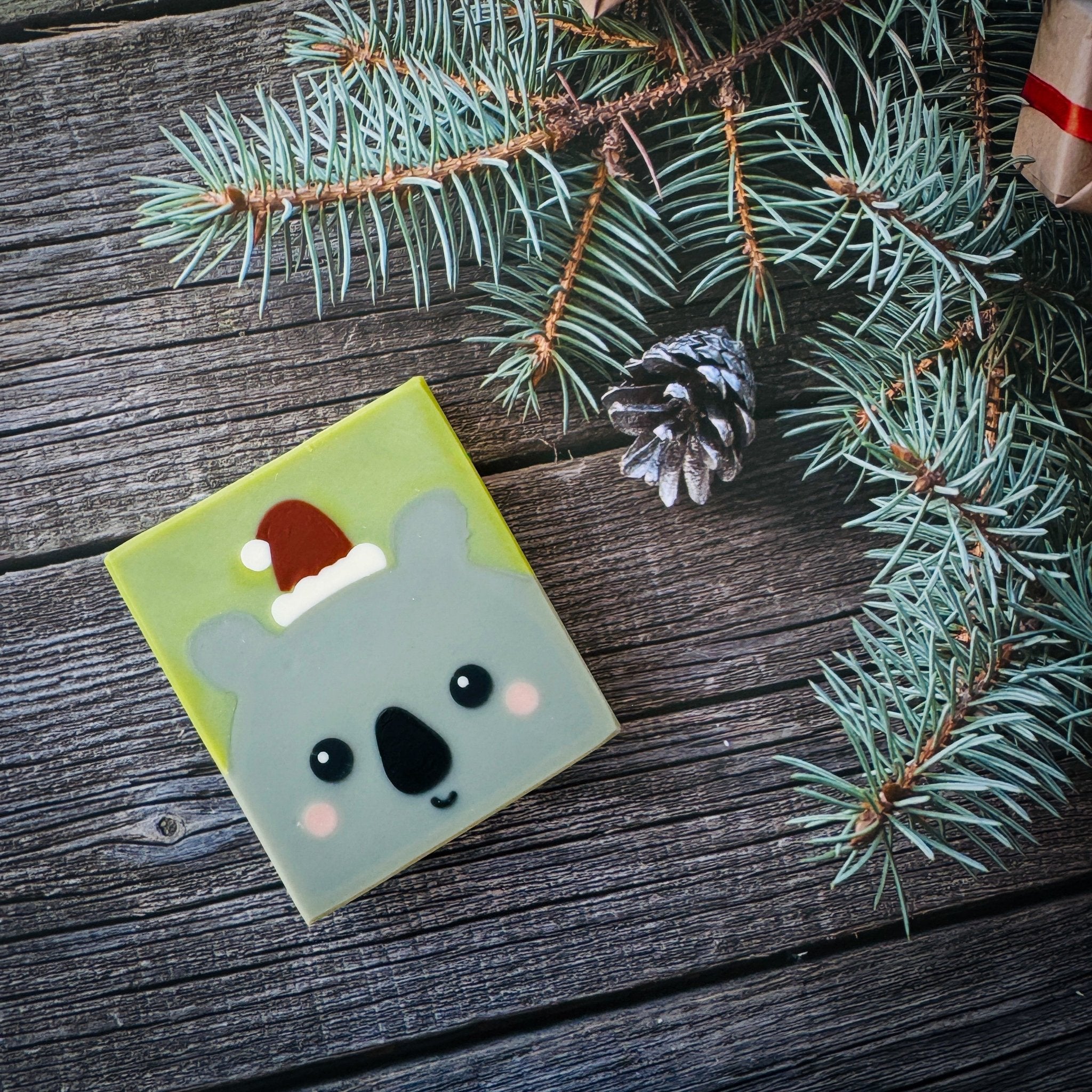 Handmade Artisan Christmas Soap | Santa Koala | Eucalyptus & Spearmint Scent - Tammi Home