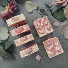 Luxury Artisanal Handmade Soap | Rose Quartz Gemstone with Silk | Pink Champagne Scent | Mother's Day Gift - Tammi Home