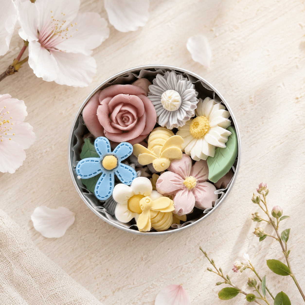 Pocket Garden Mini Soaps – Handmade Floral Soap Gift Tin - Tammi Home