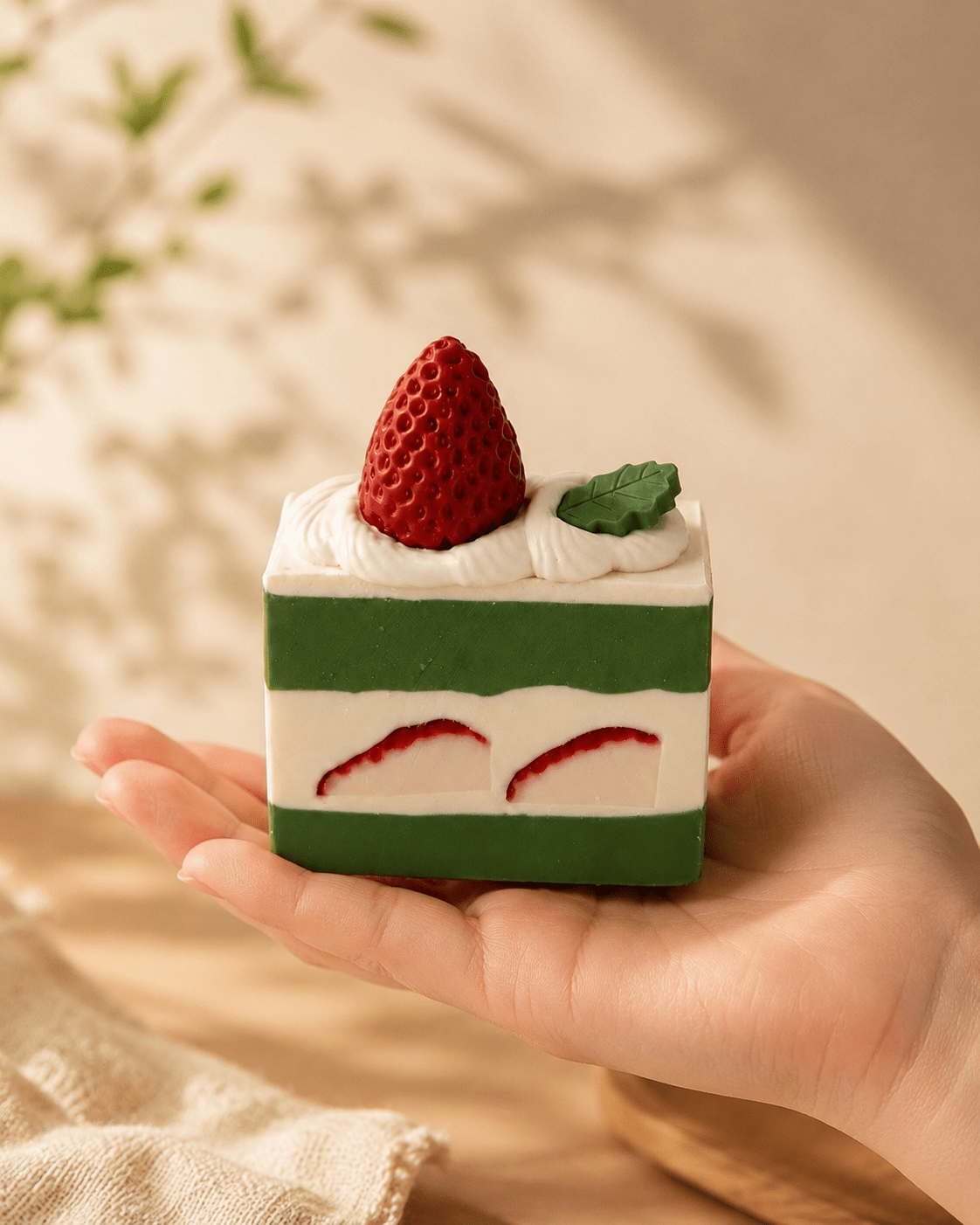 Strawberry Matcha Slice – Matcha Latte Scent | Handmade Artisan Soap - Tammi Home