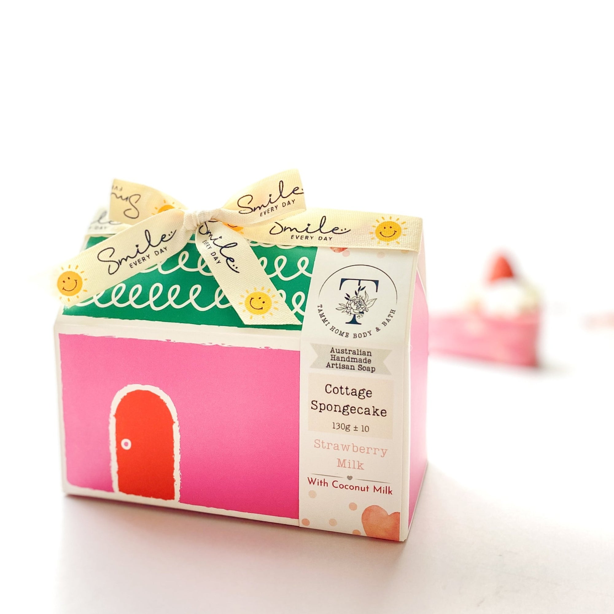 Handmade Artisan Natural Soap | Cottage Spongecake | Strawberry Milk Scent - Tammi Home