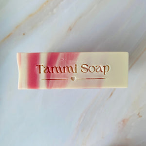 Luxury Artisanal Handmade Soap，Gemstone Collection – Rose Quartz – Pink Champagne Scent – with Silk - Tammi Home